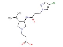 3-(rel-(3R,4S)-3-{[3-(4-chloro-1H-pyrazol-1-yl)propanoyl]amino}-4-isopropyl-1-pyrrolidinyl)propanoic acid hydrochloride