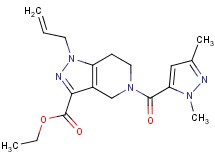 ethyl 1-allyl-5-[(1,3-dimethyl-1H-pyrazol-5-yl)carbonyl]-4,5,6,7-tetrahydro-1H-pyrazolo[4,3-c]pyridine-3-carboxylate