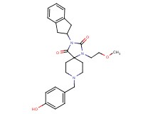 3-(2,3-dihydro-1H-inden-2-yl)-8-(4-hydroxybenzyl)-1-(2-methoxyethyl)-1,3,8-triazaspiro[4.5]decane-2,4-dione
