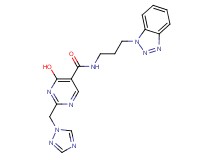 N-[3-(1H-1,2,3-benzotriazol-1-yl)propyl]-4-hydroxy-2-(1H-1,2,4-triazol-1-ylmethyl)pyrimidine-5-carboxamide