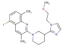 5-fluoro-2-{3-[1-(2-methoxyethyl)-1H-imidazol-2-yl]-1-piperidinyl}-3,8-dimethylquinoline