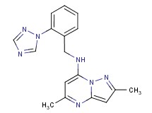 2,5-dimethyl-N-[2-(1H-1,2,4-triazol-1-yl)benzyl]pyrazolo[1,5-a]pyrimidin-7-amine