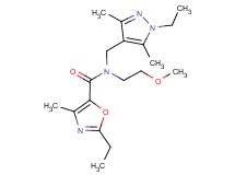 2-ethyl-N-[(1-ethyl-3,5-dimethyl-1H-pyrazol-4-yl)methyl]-N-(2-methoxyethyl)-4-methyl-1,3-oxazole-5-carboxamide