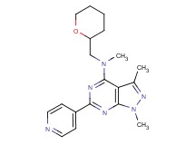 N,1,3-trimethyl-6-(4-pyridinyl)-N-(tetrahydro-2H-pyran-2-ylmethyl)-1H-pyrazolo[3,4-d]pyrimidin-4-amine