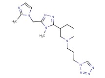 3-{4-methyl-5-[(2-methyl-1H-imidazol-1-yl)methyl]-4H-1,2,4-triazol-3-yl}-1-[3-(1H-tetrazol-1-yl)propyl]piperidine