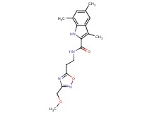 N-{2-[3-(methoxymethyl)-1,2,4-oxadiazol-5-yl]ethyl}-3,5,7-trimethyl-1H-indole-2-carboxamide