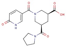 (3S*,5R*)-1-[(6-oxo-1,6-dihydro-3-pyridinyl)carbonyl]-5-(1-pyrrolidinylcarbonyl)-3-piperidinecarboxylic acid