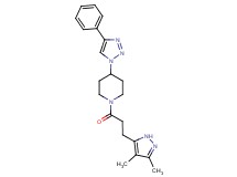 1-[3-(3,4-dimethyl-1H-pyrazol-5-yl)propanoyl]-4-(4-phenyl-1H-1,2,3-triazol-1-yl)piperidine trifluoroacetate