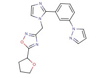 3-({2-[3-(1H-pyrazol-1-yl)phenyl]-1H-imidazol-1-yl}methyl)-5-(tetrahydrofuran-2-yl)-1,2,4-oxadiazole