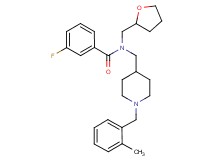 3-fluoro-N-{[1-(2-methylbenzyl)-4-piperidinyl]methyl}-N-(tetrahydro-2-furanylmethyl)benzamide