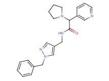 N-[(1-benzyl-1H-pyrazol-4-yl)methyl]-2-(3-pyridinyl)-2-(1-pyrrolidinyl)acetamide