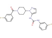 N-{1-[1-(3-fluorobenzoyl)-4-piperidinyl]-1H-pyrazol-5-yl}-N'-(3-fluorophenyl)urea