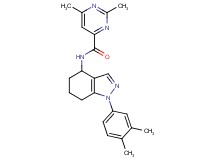 N-[1-(3,4-dimethylphenyl)-4,5,6,7-tetrahydro-1H-indazol-4-yl]-2,6-dimethyl-4-pyrimidinecarboxamide