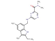 6-{[(2-ethyl-3,5-dimethyl-1H-indol-7-yl)methyl]amino}-N,N-dimethylpyrazine-2-carboxamide