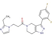 3-(2,4-difluorophenyl)-5-[3-(2-ethyl-1H-imidazol-1-yl)propanoyl]-4,5,6,7-tetrahydro-1H-pyrazolo[4,3-c]pyridine