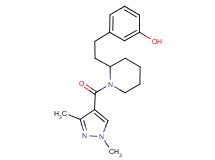 3-(2-{1-[(1,3-dimethyl-1H-pyrazol-4-yl)carbonyl]-2-piperidinyl}ethyl)phenol