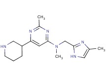 N,2-dimethyl-N-[(4-methyl-1H-imidazol-2-yl)methyl]-6-piperidin-3-ylpyrimidin-4-amine