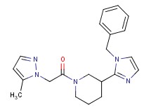 3-(1-benzyl-1H-imidazol-2-yl)-1-[(5-methyl-1H-pyrazol-1-yl)acetyl]piperidine