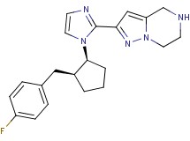 2-{1-[rel-(1S,2S)-2-(4-fluorobenzyl)cyclopentyl]-1H-imidazol-2-yl}-4,5,6,7-tetrahydropyrazolo[1,5-a]pyrazine dihydrochloride