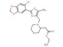 ethyl (1-{[2-(6-chloro-1,3-benzodioxol-5-yl)-5-methyl-1,3-oxazol-4-yl]methyl}-2-piperidinyl)acetate