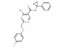 2-[(4-fluorophenoxy)methyl]-4-hydroxy-N-(1-phenylcyclopropyl)pyrimidine-5-carboxamide