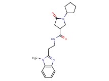 1-cyclopentyl-N-[2-(1-methyl-1H-benzimidazol-2-yl)ethyl]-5-oxo-3-pyrrolidinecarboxamide