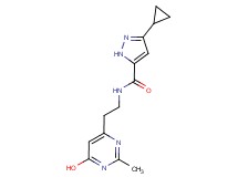 3-cyclopropyl-N-[2-(6-hydroxy-2-methylpyrimidin-4-yl)ethyl]-1H-pyrazole-5-carboxamide