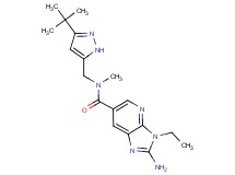 2-amino-N-[(3-tert-butyl-1H-pyrazol-5-yl)methyl]-3-ethyl-N-methyl-3H-imidazo[4,5-b]pyridine-6-carboxamide