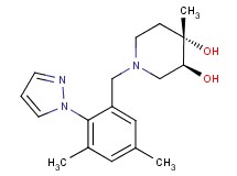 (3S*,4S*)-1-[3,5-dimethyl-2-(1H-pyrazol-1-yl)benzyl]-4-methylpiperidine-3,4-diol