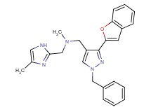 1-[3-(1-benzofuran-2-yl)-1-benzyl-1H-pyrazol-4-yl]-N-methyl-N-[(4-methyl-1H-imidazol-2-yl)methyl]methanamine