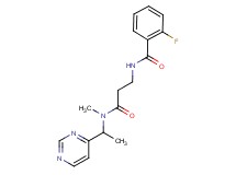 2-fluoro-N-{3-[methyl(1-pyrimidin-4-ylethyl)amino]-3-oxopropyl}benzamide