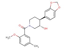 (3S*,4S*)-4-(1,3-benzodioxol-5-yl)-1-(2-methoxy-5-methylbenzoyl)piperidin-3-ol