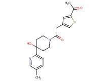 1-(4-{2-[4-hydroxy-4-(5-methylpyridin-2-yl)piperidin-1-yl]-2-oxoethyl}-2-thienyl)ethanone