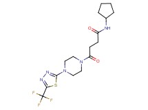 N-cyclopentyl-4-oxo-4-{4-[5-(trifluoromethyl)-1,3,4-thiadiazol-2-yl]piperazin-1-yl}butanamide