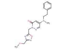 2-{[3-(methoxymethyl)-1,2,4-oxadiazol-5-yl]methyl}-5-[methyl(2-phenylethyl)amino]-3(2H)-pyridazinone