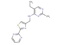 5-ethyl-2-methyl-N-[(2-pyrimidin-2-yl-1,3-thiazol-4-yl)methyl]pyrimidin-4-amine