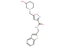 N-(1-benzothien-2-ylmethyl)-5-[(3-hydroxy-1-piperidinyl)methyl]-3-isoxazolecarboxamide