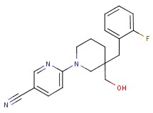 6-[3-(2-fluorobenzyl)-3-(hydroxymethyl)piperidin-1-yl]nicotinonitrile