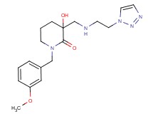 3-hydroxy-1-(3-methoxybenzyl)-3-({[2-(1H-1,2,3-triazol-1-yl)ethyl]amino}methyl)piperidin-2-one