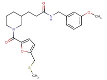 N-(3-methoxybenzyl)-3-(1-{5-[(methylthio)methyl]-2-furoyl}-3-piperidinyl)propanamide