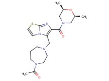 5-[(4-acetyl-1,4-diazepan-1-yl)methyl]-6-{[(2R*,6S*)-2,6-dimethyl-4-morpholinyl]carbonyl}imidazo[2,1-b][1,3]thiazole