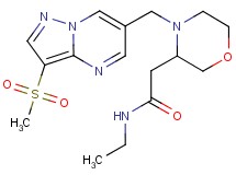 N-ethyl-2-(4-{[3-(methylsulfonyl)pyrazolo[1,5-a]pyrimidin-6-yl]methyl}-3-morpholinyl)acetamide