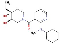(3R*,4R*)-1-({2-[cyclohexyl(methyl)amino]pyridin-3-yl}carbonyl)-4-ethylpiperidine-3,4-diol