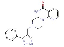 2-{4-[(3-phenyl-1H-pyrazol-4-yl)methyl]piperazin-1-yl}nicotinamide