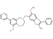 4-[(5-methoxy-2-methyl-3-phenyl-1-benzofuran-6-yl)methyl]-7-(3-pyridinyl)-2,3,4,5-tetrahydro-1,4-benzoxazepin-9-ol