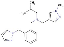 2-methyl-N-[(1-methyl-1H-pyrazol-4-yl)methyl]-N-[2-(1H-pyrazol-1-ylmethyl)benzyl]propan-1-amine