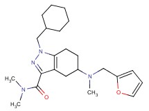1-(cyclohexylmethyl)-5-[(2-furylmethyl)(methyl)amino]-N,N-dimethyl-4,5,6,7-tetrahydro-1H-indazole-3-carboxamide