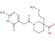 3-(2-methoxyethyl)-1-[(2-methyl-6-oxo-1,6-dihydro-5-pyrimidinyl)acetyl]-3-piperidinecarboxylic acid