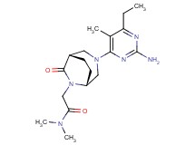 2-[(1S*,5R*)-3-(2-amino-6-ethyl-5-methylpyrimidin-4-yl)-7-oxo-3,6-diazabicyclo[3.2.2]non-6-yl]-N,N-dimethylacetamide