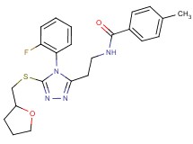 N-(2-{4-(2-fluorophenyl)-5-[(tetrahydro-2-furanylmethyl)thio]-4H-1,2,4-triazol-3-yl}ethyl)-4-methylbenzamide